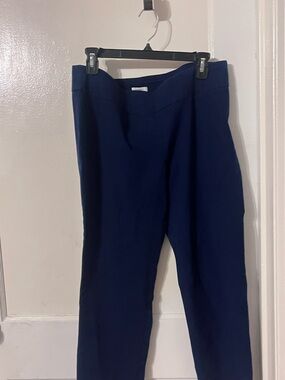 crown & ivy Ashley Navy Straight-Leg Stretch Pants